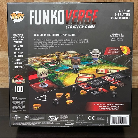 FUNKO POP Funkoverse Strategy Game: Jurassic Park 4 pack 100 World Board Game - Picture 2 of 9